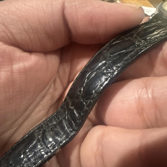 Working VTG Seiko Calendar 5Y23-6A19 Two Tone Dial 33mm Mens Watch Quartz Black - Picture 7 of 12